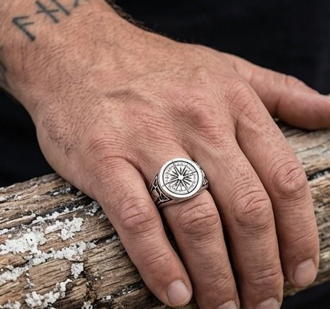The Compass Signet worn